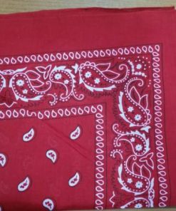 Μαντήλι μπαντάνα κλασικό χρώμα κόκκινο με λαχούρι. Μέγεθος 40 χ 40 cm